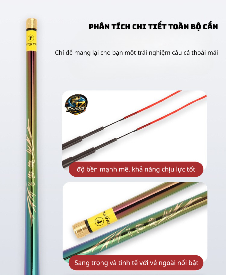 Cần Câu Carbon Fiber Kirin Sharp – Siêu Nhẹ, Gọn Gàng, Dễ Mang Theo 4