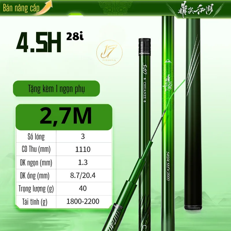 Cần Câu Carbon Thanh Long Chấn Thiên – Nhẹ Nhạy, Kiểm Soát Cá Lớn Vượt Trội