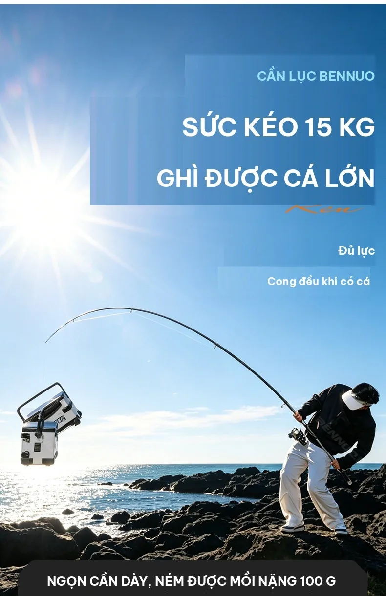 Cần lục Bennuo sức kéo 15 kg