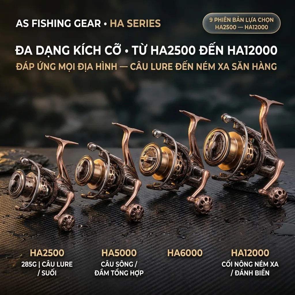 Máy Câu AS Dòng HA – Thân Nhôm Nguyên Khối, Lực Hãm Tới 15kg — ảnh 6