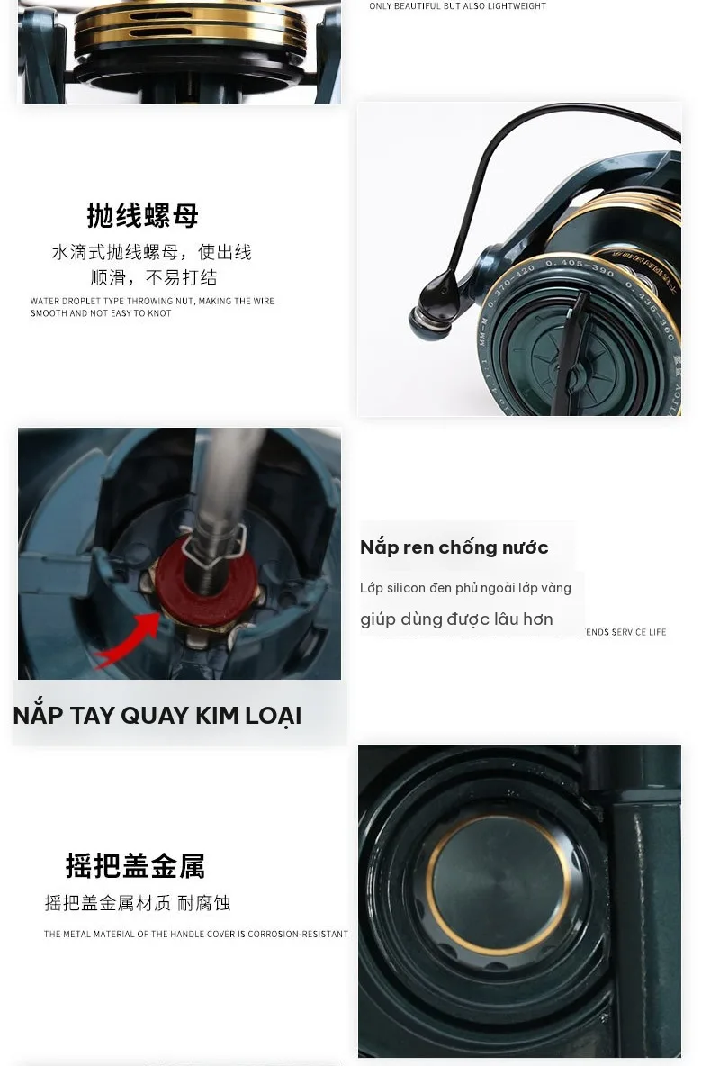 Cối nhôm nguyên khối và nắp ren chống nước
