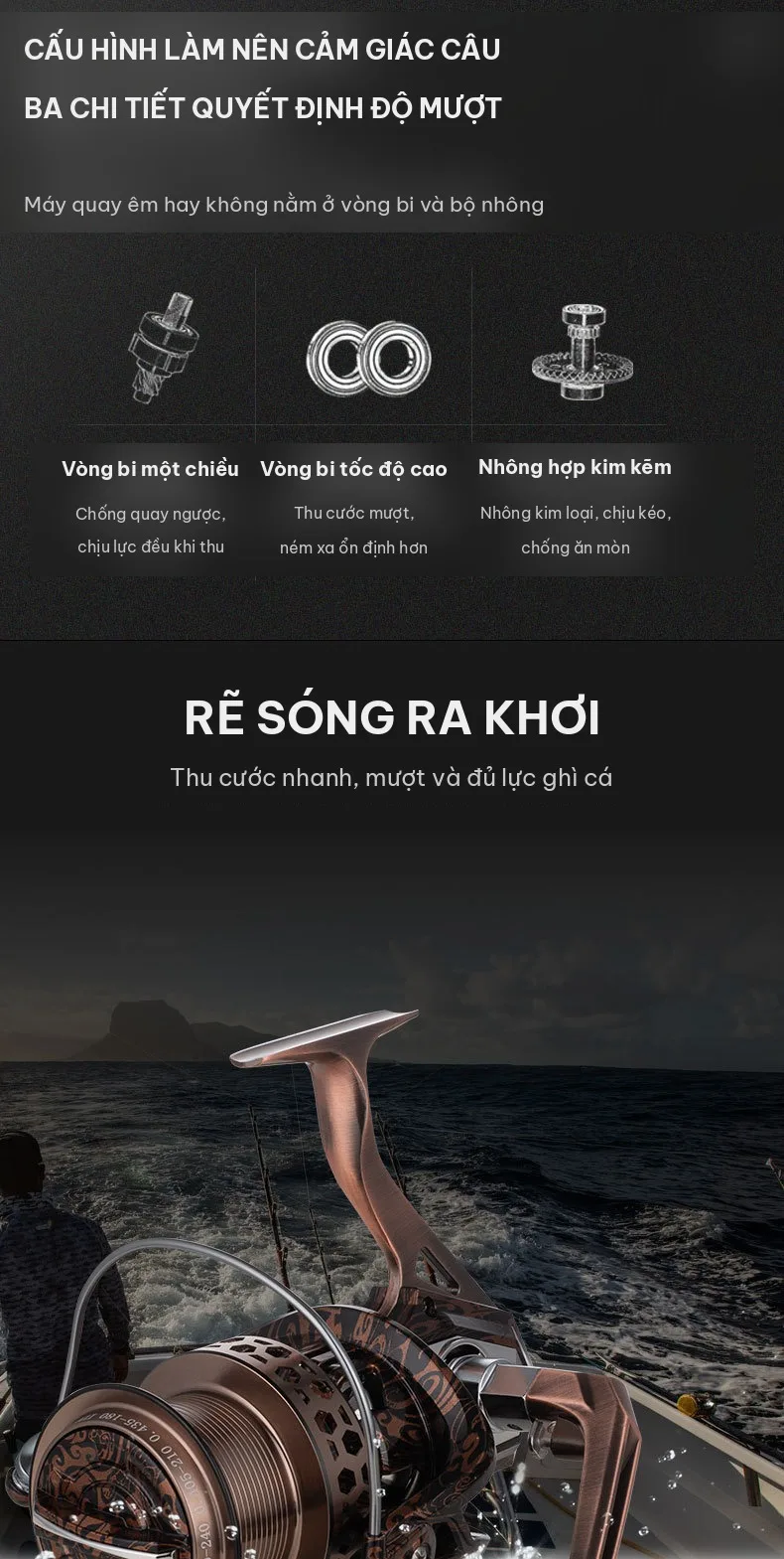 Vòng bi một chiều, vòng bi tốc độ cao và nhông hợp kim kẽm