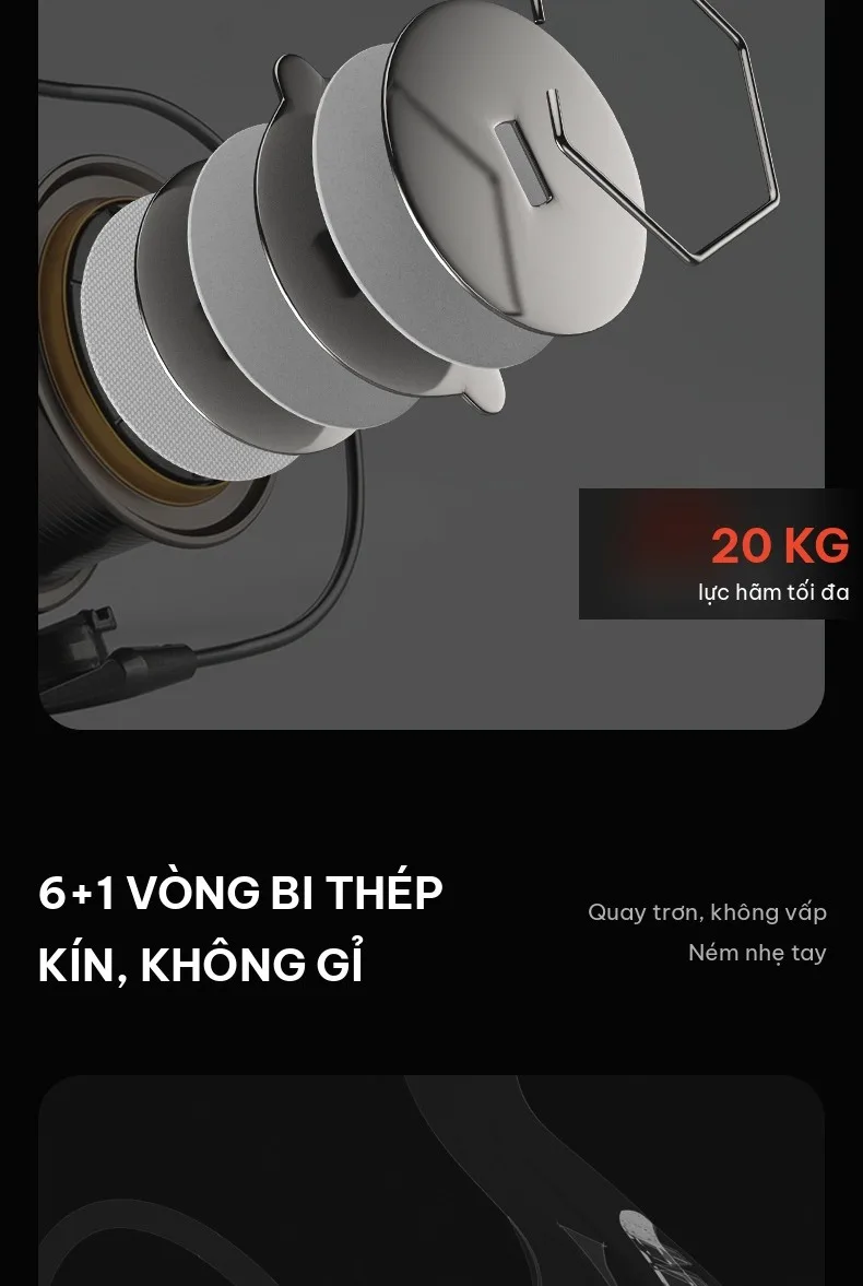 Cụm 6+1 vòng bi thép không gỉ