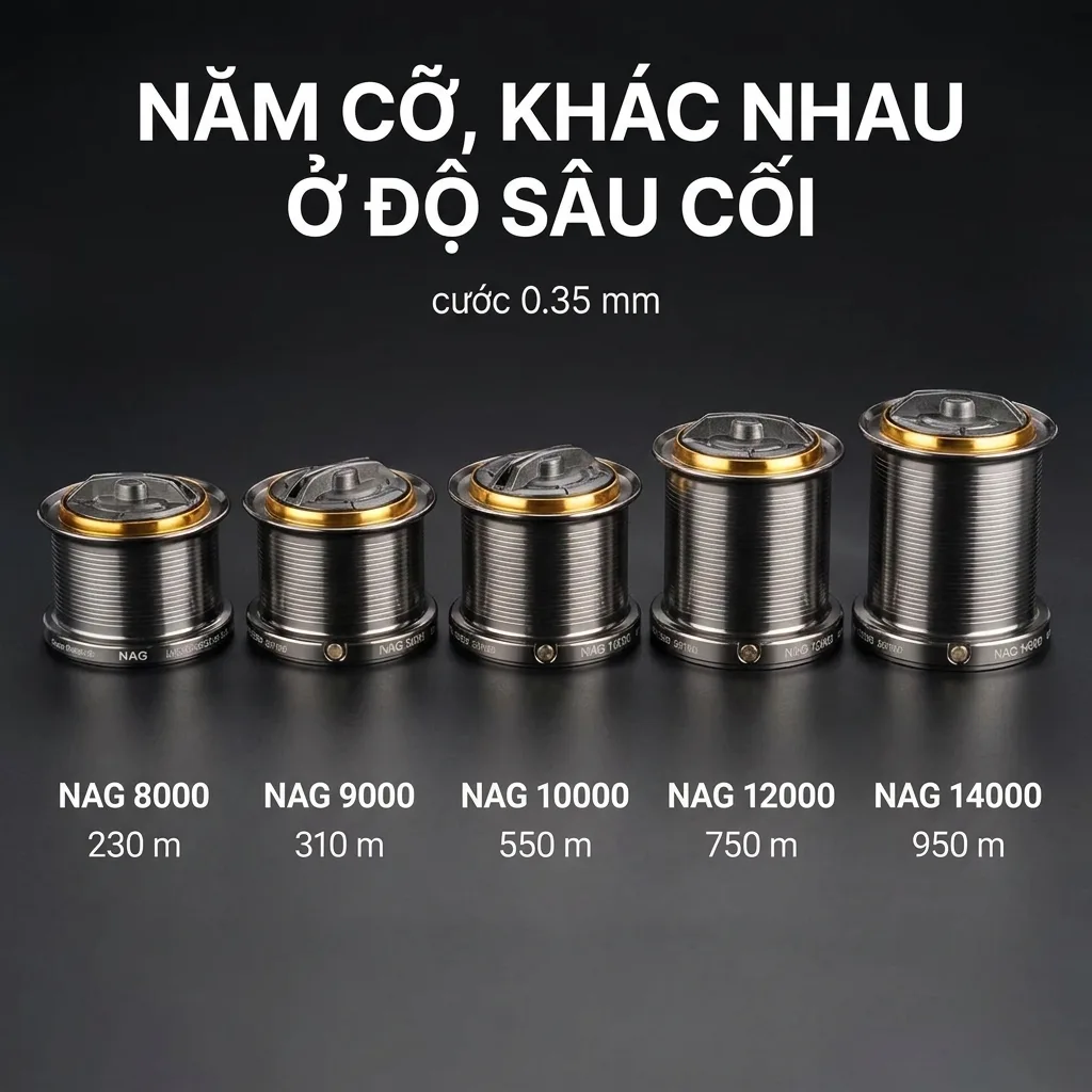 Máy Câu Xuất khẩu NAG Cao Cấp - Thân Nhôm, Lực Hãm 20kg — ảnh 6